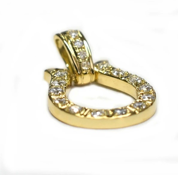 【日本製】K18 馬蹄モチーフ ペンダントトップ 天然ダイヤモンド0.3ct ユニセックス/18金 ホースシュー 【日本製】K18 馬蹄モチーフ ペンダントトップ 天然ダイヤモンド0.3ct ユニセックス/18金 ホースシュー