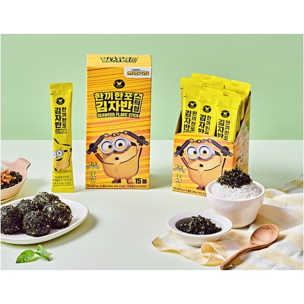 BTS ジョングック 1+1ミニオンズ 一食一本 スティック 海苔ふりかけ 10gx15個 30スティック 味付ん弁当韓国のり 個装 個包装 配布  小分け 食べきり ビビン麺 韓国料理 韓国食品