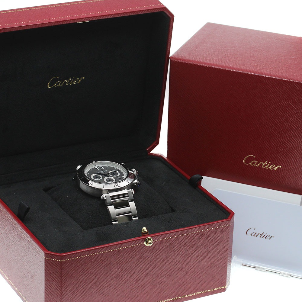 カルティエ CARTIER WSPA0027 パシャ ドゥ カルティエ ウォッチ クロノグラフ 自動巻き メンズ 箱・保証書付き_866120【中古】 カルティエ CARTIER WSPA0027 パシャ ドゥ カルティエ ウォッチ クロノグラフ 自動巻き メンズ 箱・保証書付き_866120【中古】