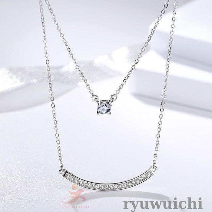 母の日プレゼント ネックレス レディース/計1.05カラット 2連/プラチナ仕上げ シルバー925/女性 妻 嫁彼女 30代40代50代 誕生日プレゼント mdprevattcaulkingandwaterproofing.com