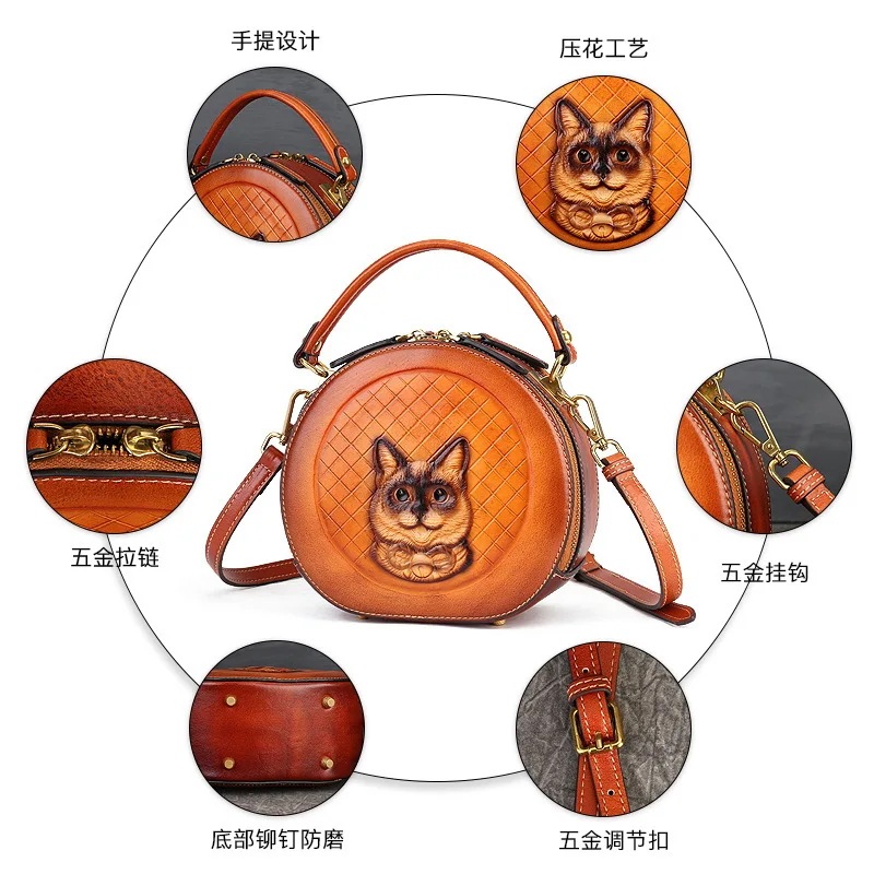 女性のための本物の革のショルダーバッグ,女性のためのビンテージスタイルのバッグ,動物のパターン,エンボス加工,手作り,高級デザイナー,新しいコレクション2022