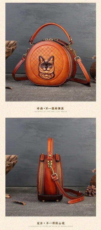 女性のための本物の革のショルダーバッグ,女性のためのビンテージスタイルのバッグ,動物のパターン,エンボス加工,手作り,高級デザイナー,新しいコレクション2022