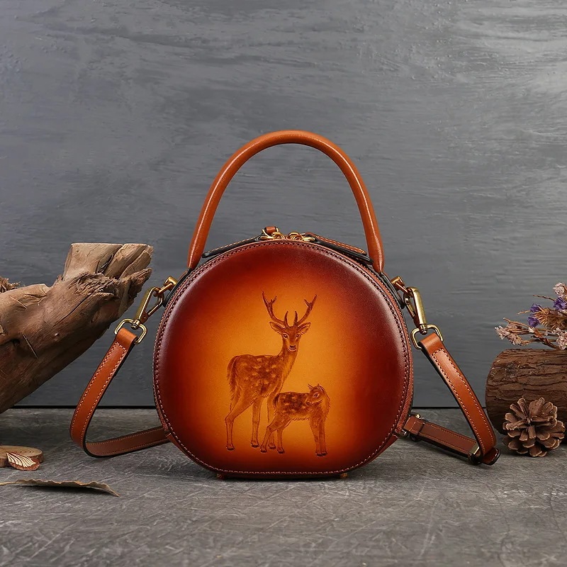 女性のための本物の革のショルダーバッグ,女性のためのビンテージスタイルのバッグ,動物のパターン,エンボス加工,手作り,高級デザイナー,新しいコレクション2022