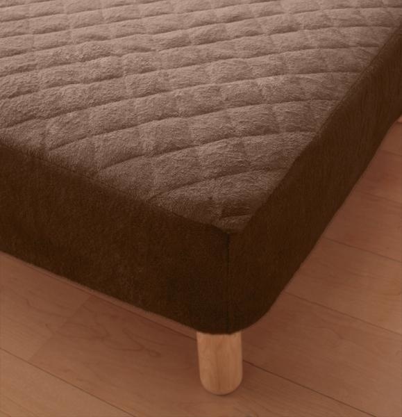 20色から選べる！365日気持ちいい！コットンタオルのケット/パッド [パッド一体型ボックスシーツのみ] ダブル サニーオレンジ