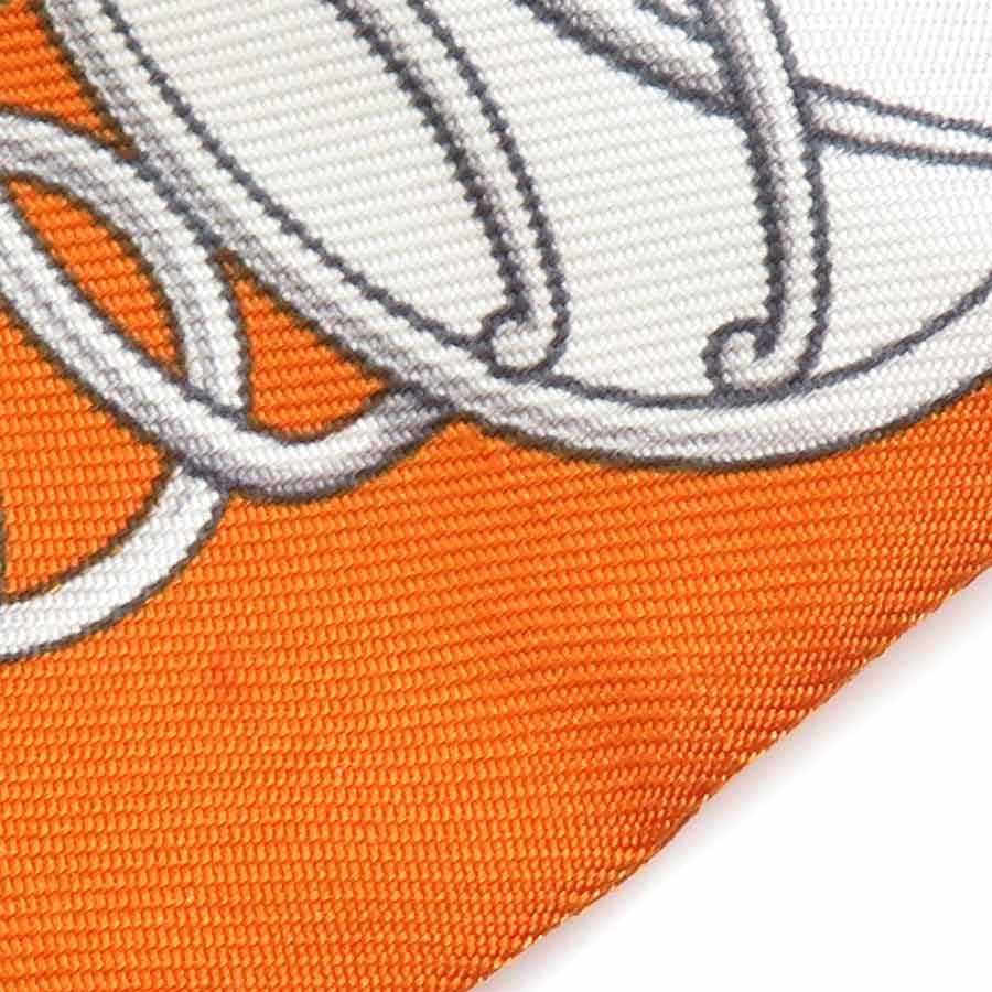 エルメス HERMES スカーフ ツイリー シルク オレンジ/マルチカラー