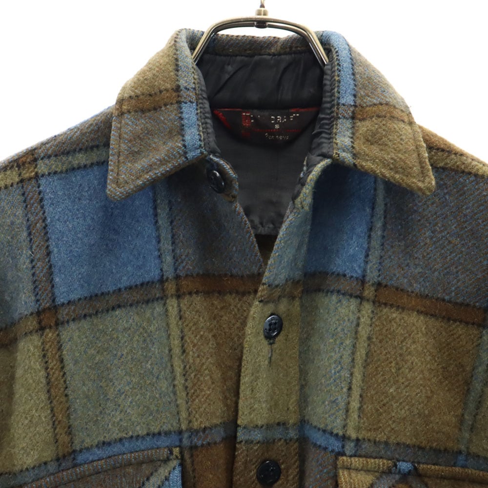 60s ヴィンテージ 三角タグ チェック柄 長袖 ウールシャツ S ブラウン×ブルー メンズ 60s ヴィンテージ 三角タグ チェック柄 長袖 ウールシャツ S ブラウン×ブルー メンズ