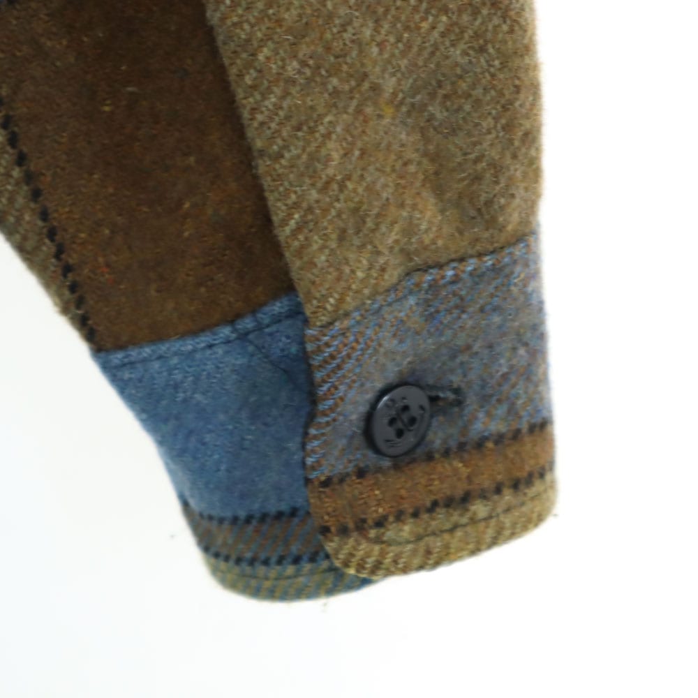 60s ヴィンテージ 三角タグ チェック柄 長袖 ウールシャツ S ブラウン×ブルー メンズ 60s ヴィンテージ 三角タグ チェック柄 長袖 ウールシャツ S ブラウン×ブルー メンズ