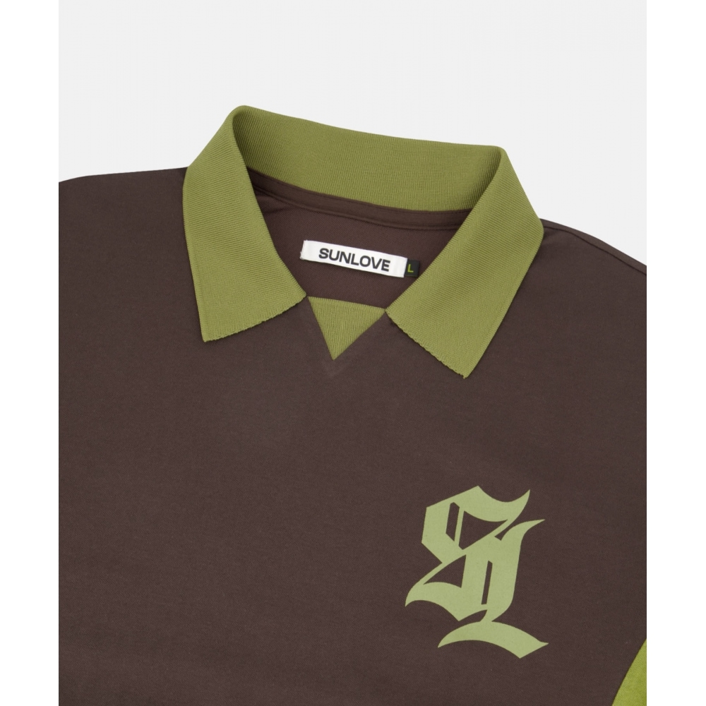 SUNLOVE サイドパネルゴルフジャージーブラウン SUNLOVE サイドパネルゴルフジャージーブラウン