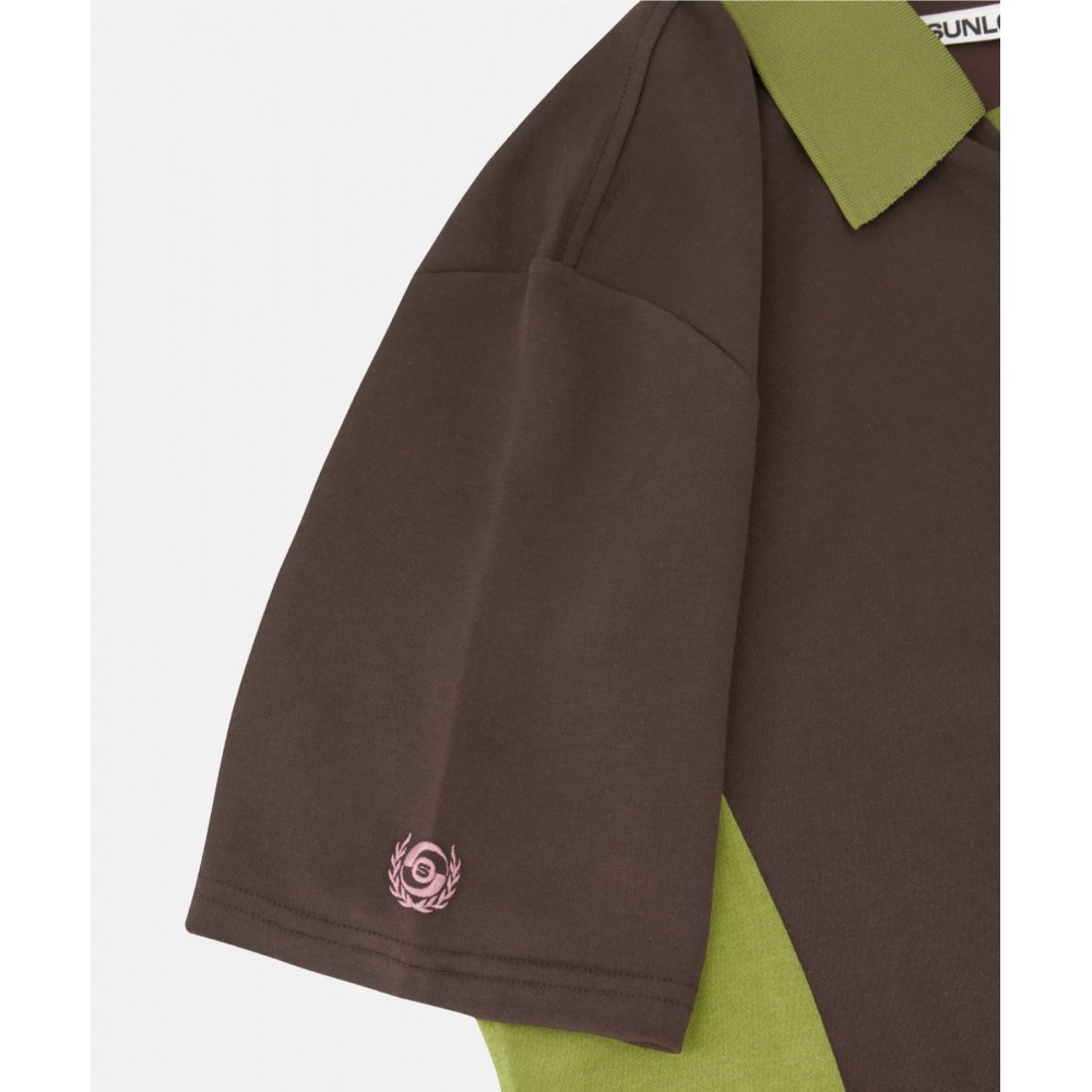 SUNLOVE サイドパネルゴルフジャージーブラウン SUNLOVE サイドパネルゴルフジャージーブラウン
