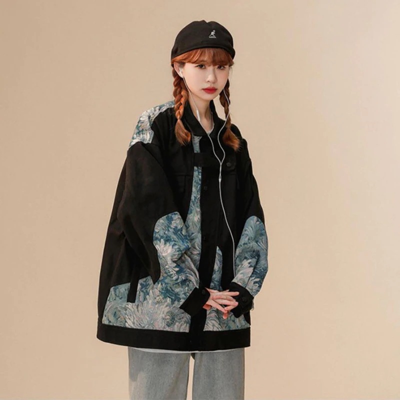 ブルゾン レディース ジャケット 春 メンズ 男女兼用 ジップアップパーカー 花柄 アウター カップル服 ゆったり ブルゾン レディース ジャケット 春 メンズ 男女兼用 ジップアップパーカー 花柄 アウター カップル服 ゆったり