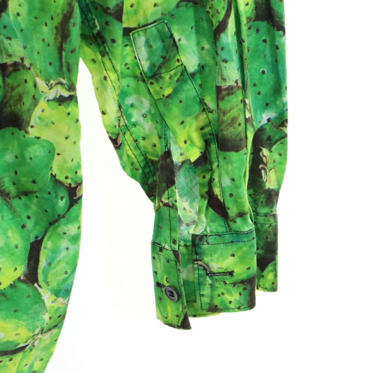 イギリス製 総柄 長袖 シャツ 141/2 グリーン系 メンズ イギリス製 総柄 長袖 シャツ 141/2 グリーン系 メンズ