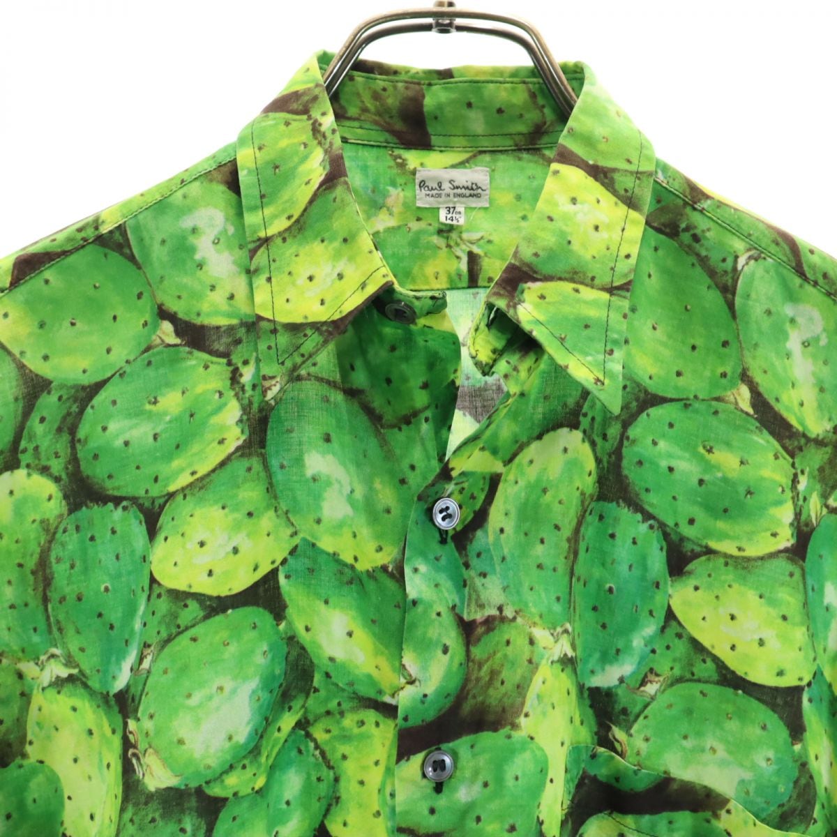イギリス製 総柄 長袖 シャツ 141/2 グリーン系 メンズ イギリス製 総柄 長袖 シャツ 141/2 グリーン系 メンズ