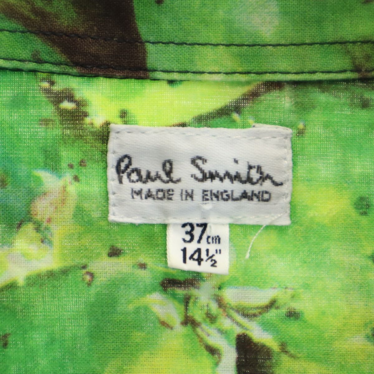 イギリス製 総柄 長袖 シャツ 141/2 グリーン系 メンズ イギリス製 総柄 長袖 シャツ 141/2 グリーン系 メンズ