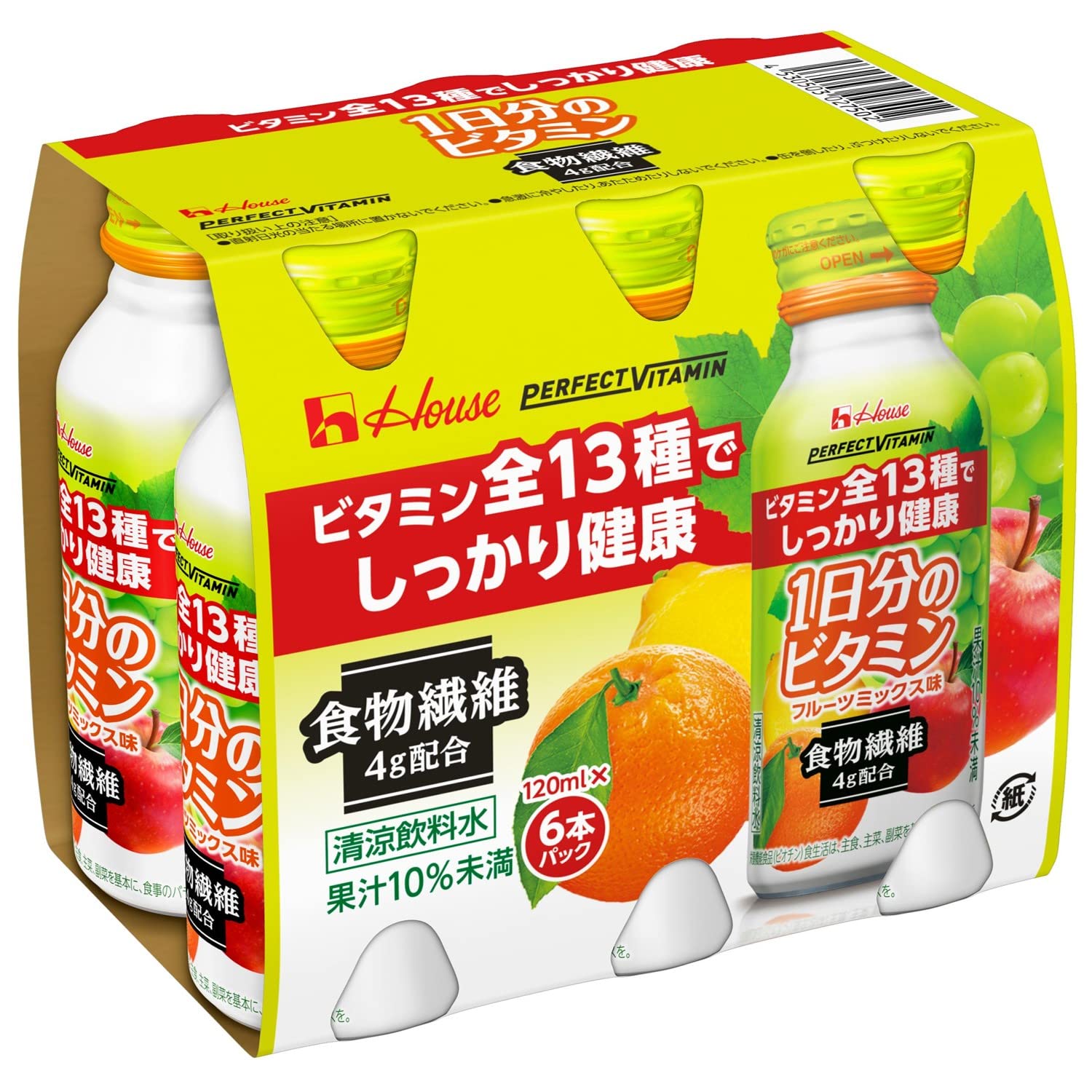 ハウスウェルネスフーズ PERFECT VITAMIN 1日分のビタミン 食物繊維 フルーツミックス味 120ml ×30本