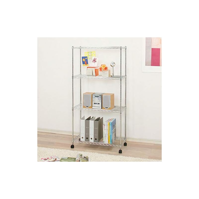 即納：アイリスオーヤマ メタル シェルフ クロムメッキ SEM-7515