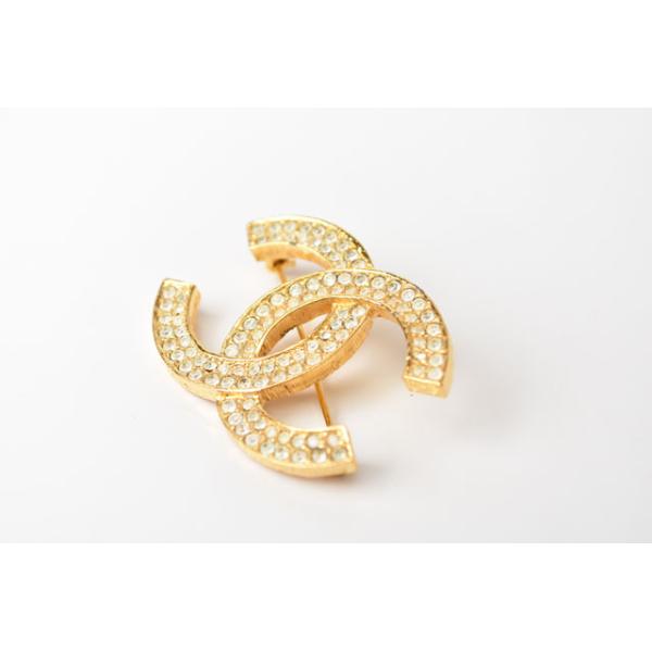 ブローチ CHANEL ピンブローチ ココマーク/ラインストーン ゴールド【中古】 ブローチ CHANEL ピンブローチ ココマーク/ラインストーン ゴールド【中古】