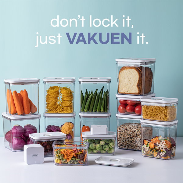 VAKUEN プレミアム気密食品保存容器 & 真空シーラーマシン、BPAフリー