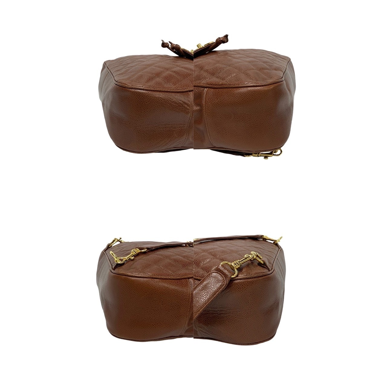 ヴィンテージ マトラッセ ココマークリュックサック マットキャビアスキン ブラウン 26357