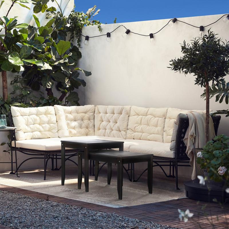 ORSKAR オールシェール ネストテーブル2点セット - 室内/屋外用 ダークグレー ORSKAR オールシェール ネストテーブル2点セット - 室内/屋外用 ダークグレー