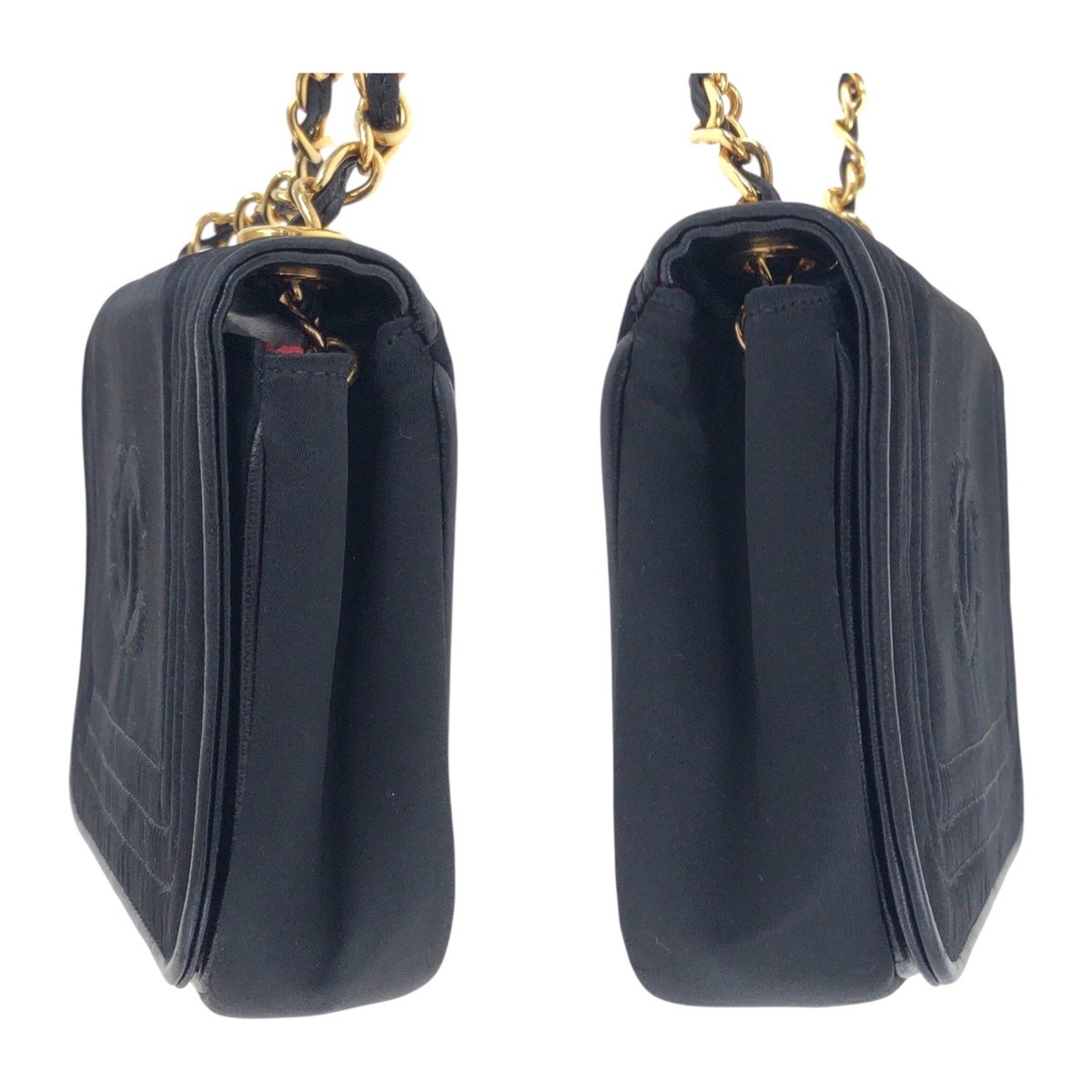 ヴィンテージ ココマーク ブラック 黒 ゴールド金具 サテン チェーンショルダーバッグ ポシェット レディース 505008 ヴィンテージ ココマーク ブラック 黒 ゴールド金具 サテン チェーンショルダーバッグ ポシェット レディース 505008