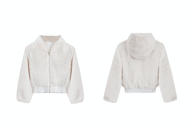 2色 アウター ジャケット パーカー レディース 冬 かわいい きれいめ 個性的 暖かい もこもこアウター ボア ジャケット ショート丈 長袖 ボリューム袖 萌袖 ジッパー BIGシルエット もこもこ