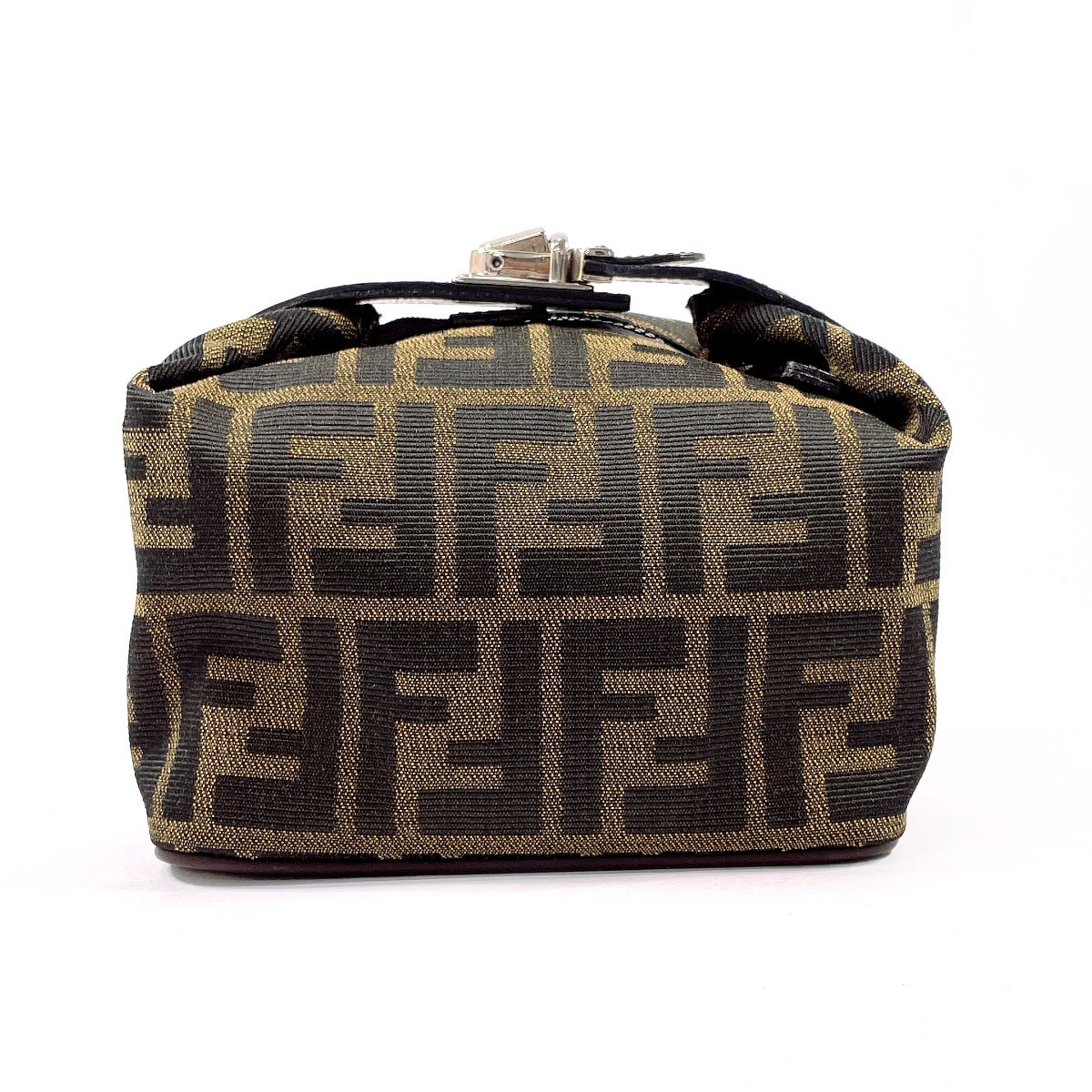 ズッカ バニティバッグ ポーチ ブラウン キャンバス レディース