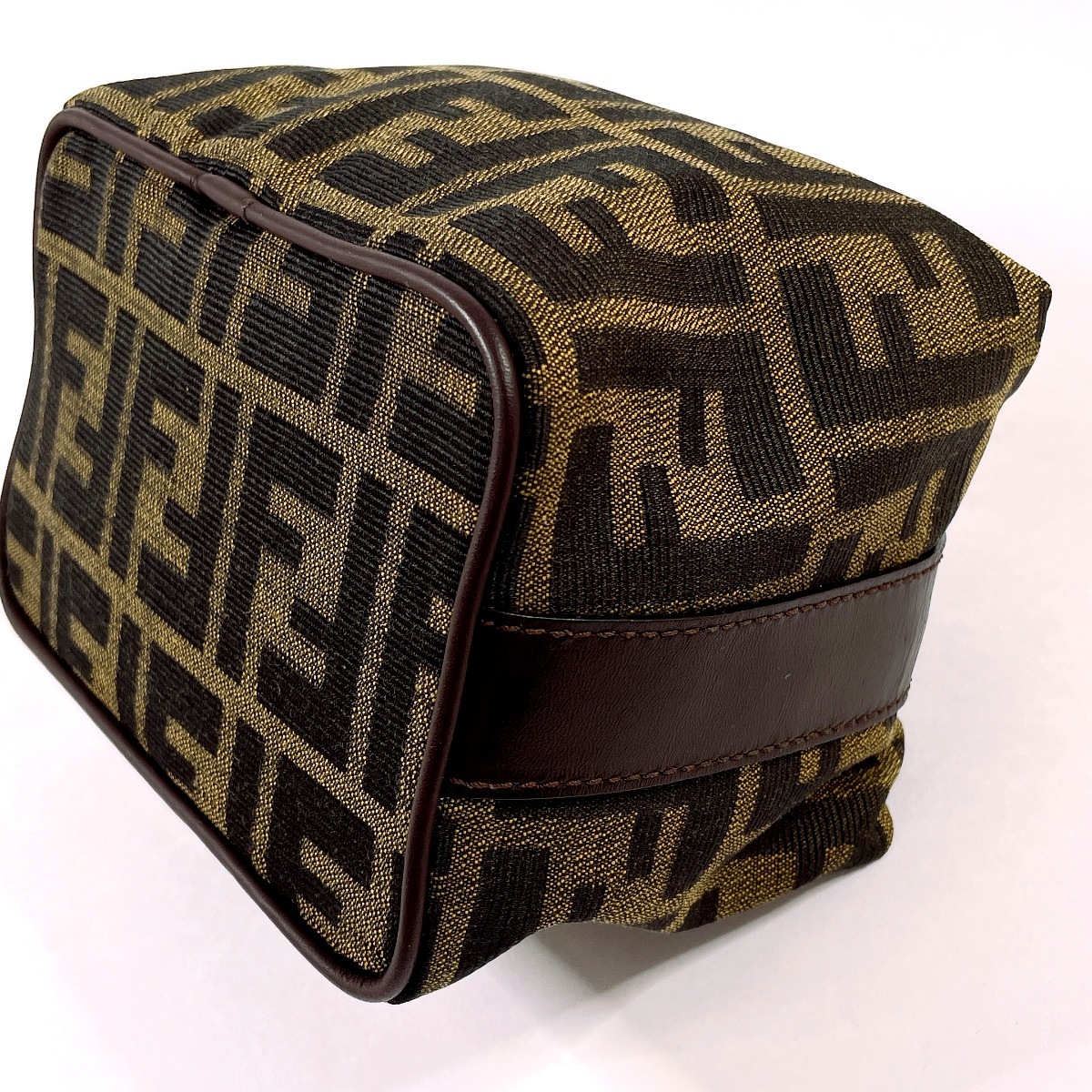 ズッカ バニティバッグ ポーチ ブラウン キャンバス レディース