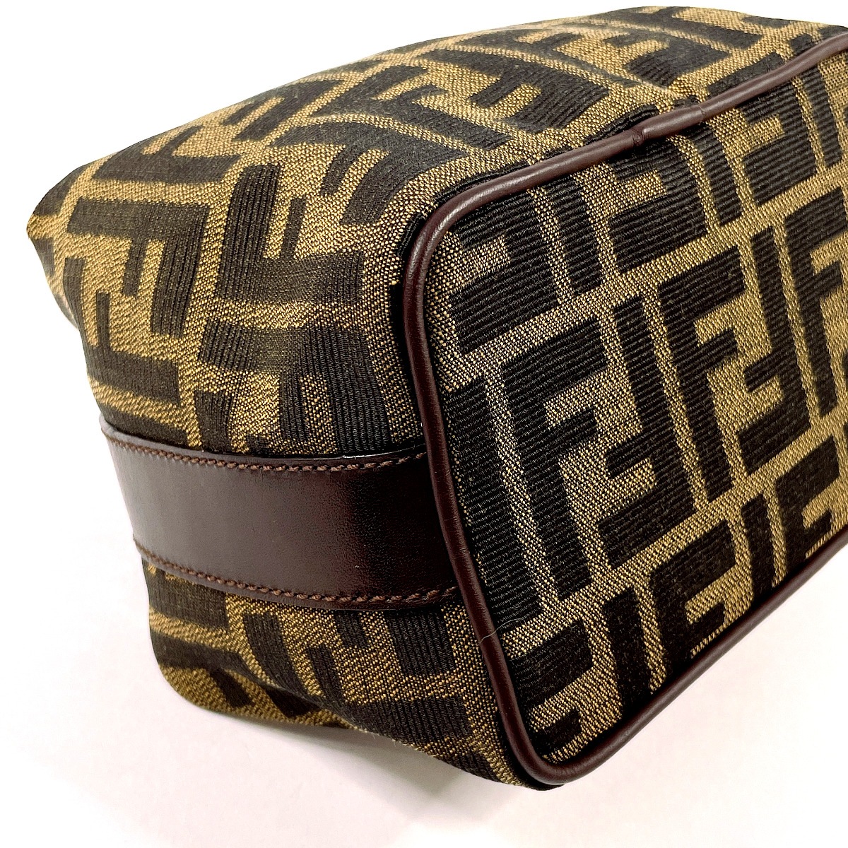 ズッカ バニティバッグ ポーチ ブラウン キャンバス レディース