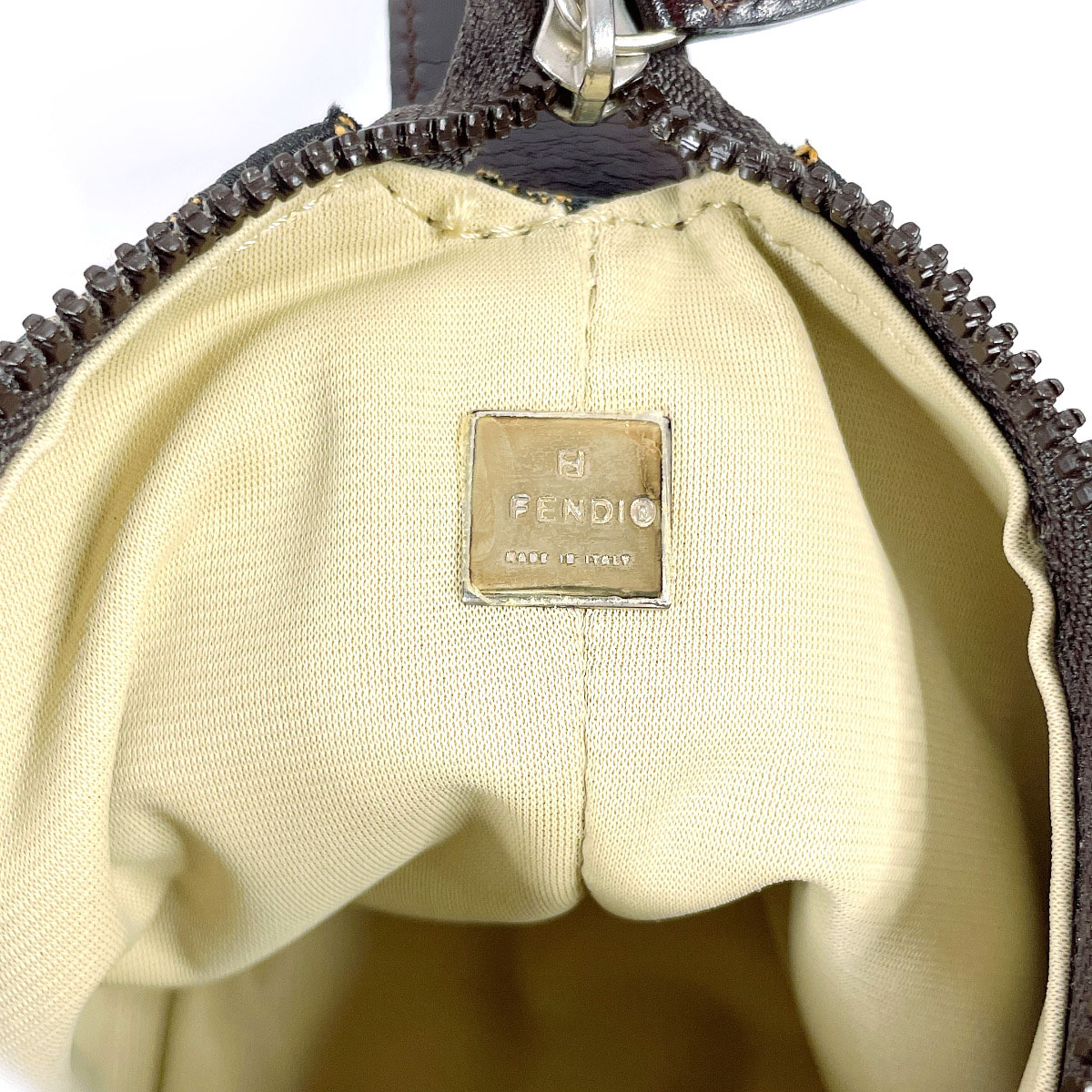 ズッカ バニティバッグ ポーチ ブラウン キャンバス レディース