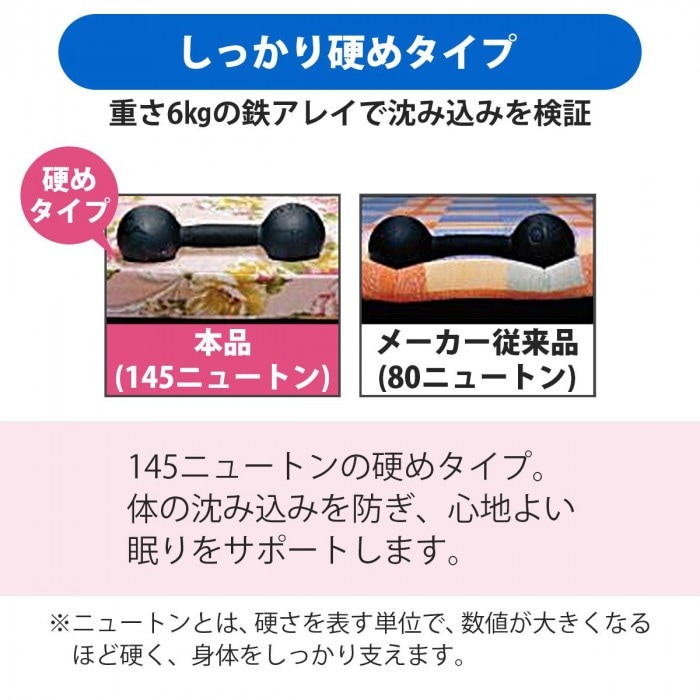 越後ふとん 軽量硬質コンパクト六ツ折マットレス(4cm厚) シングル 97×195cm ピンク系・150943