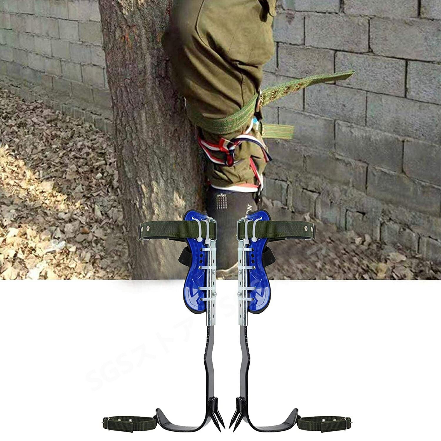 木登スパイク 木登りキット 安全帯付き 木登り道具 2本爪 木登り補助スパイク 木登り器 林業用安全器具 木登り器 木登り道具 木登り靴