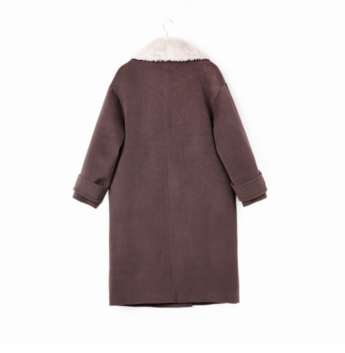 Art retro double-breasted coat with fur collar was loose long-sleeved long-sleeved coat women winter Korean knees Art retro double-breasted coat with fur collar was loose long-sleeved long-sleeved coat women winter Korean knees