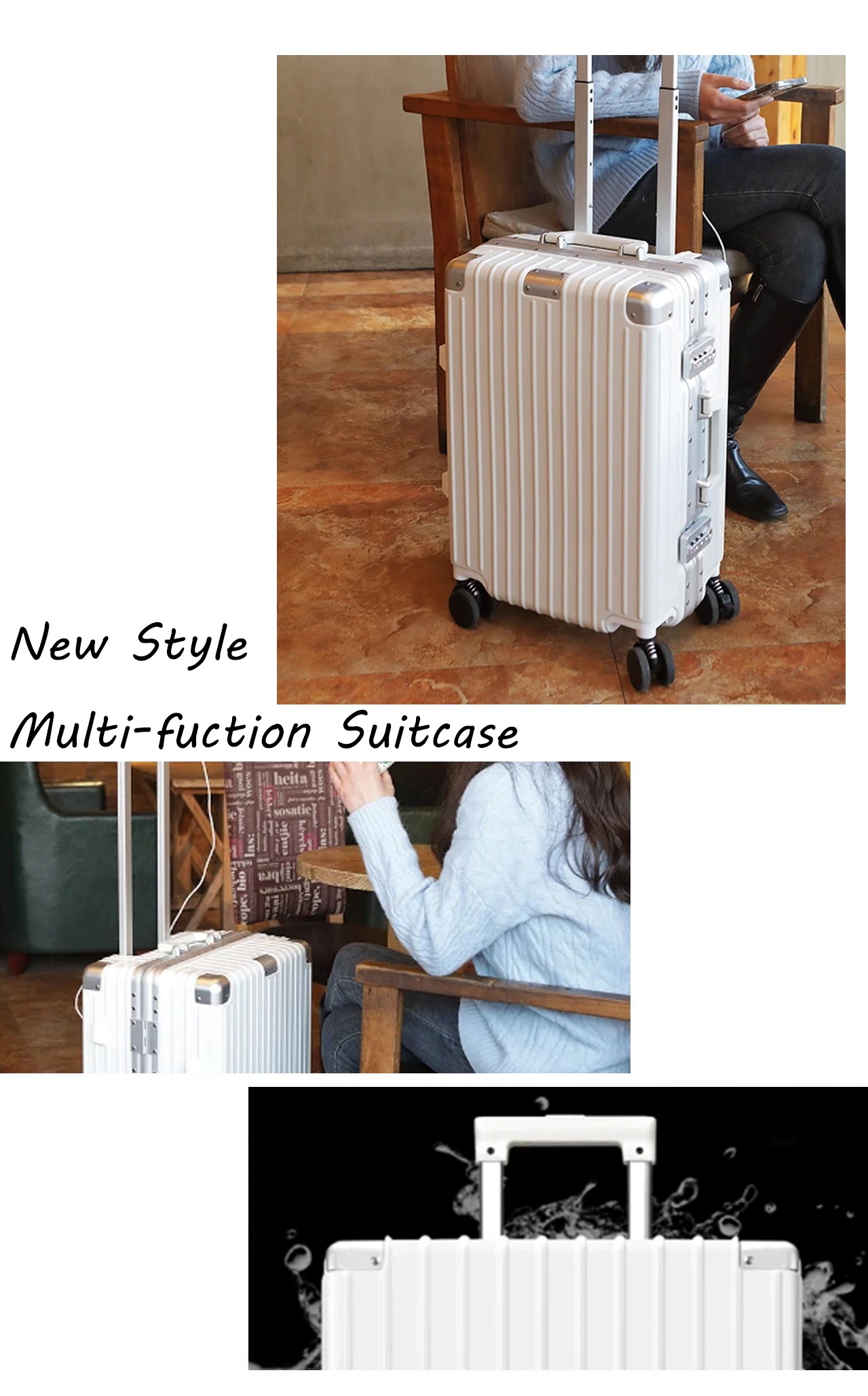 スーツケース 機内持ち込み USBポート付 カップホルダー キャリーバッグ レディース かわいい Sサイズ Mサイズ トランク 泊まる 超軽 TSAロック搭載 大容量 修学旅行 海外旅行 トラベル 国