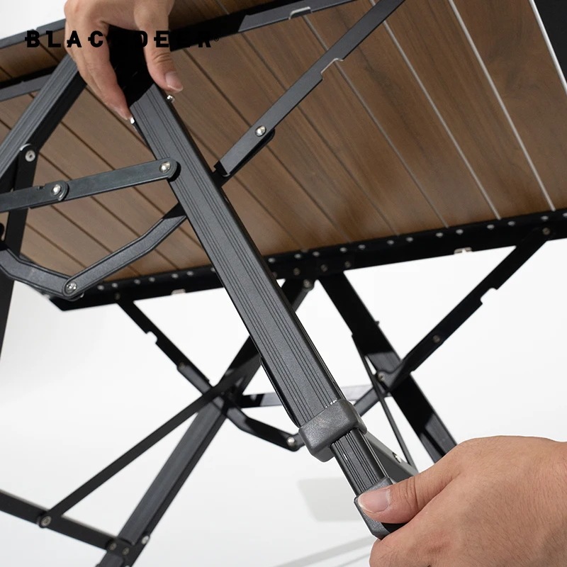 ブラックナカイ-キャンプ用折りたたみテーブルアルミニウム合金多機能ポータブルウッドテーブル調節可能な高さ屋外ピクニッククイックオープン ブラックナカイ-キャンプ用折りたたみテーブルアルミニウム合金多機能ポータブルウッドテーブル調節可能な高さ屋外ピクニッククイックオープン