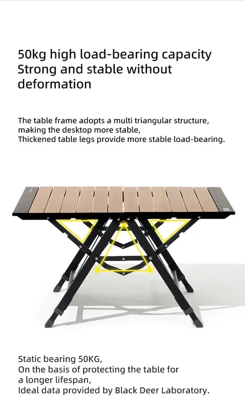 ブラックナカイ-キャンプ用折りたたみテーブルアルミニウム合金多機能ポータブルウッドテーブル調節可能な高さ屋外ピクニッククイックオープン ブラックナカイ-キャンプ用折りたたみテーブルアルミニウム合金多機能ポータブルウッドテーブル調節可能な高さ屋外ピクニッククイックオープン