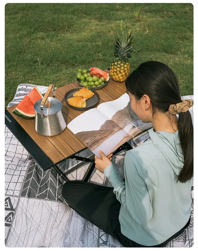 ブラックナカイ-キャンプ用折りたたみテーブルアルミニウム合金多機能ポータブルウッドテーブル調節可能な高さ屋外ピクニッククイックオープン ブラックナカイ-キャンプ用折りたたみテーブルアルミニウム合金多機能ポータブルウッドテーブル調節可能な高さ屋外ピクニッククイックオープン