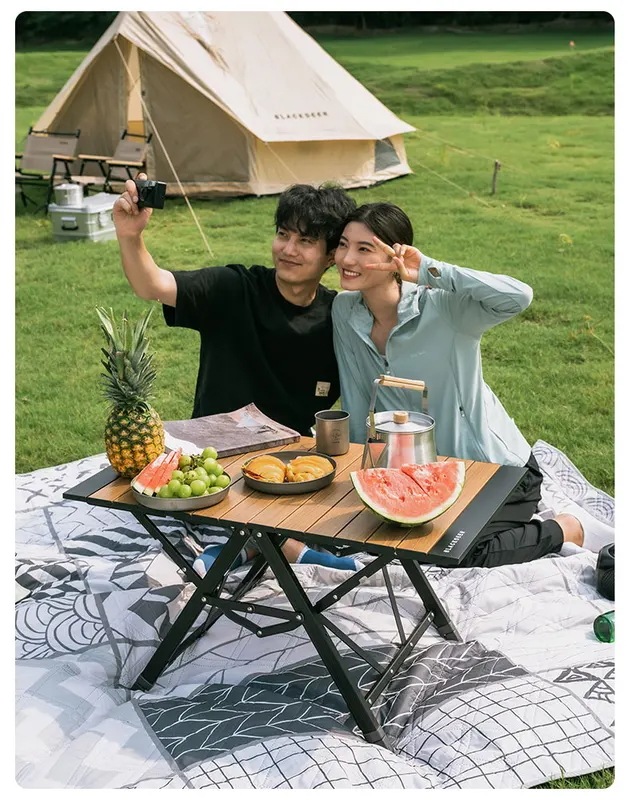 ブラックナカイ-キャンプ用折りたたみテーブルアルミニウム合金多機能ポータブルウッドテーブル調節可能な高さ屋外ピクニッククイックオープン ブラックナカイ-キャンプ用折りたたみテーブルアルミニウム合金多機能ポータブルウッドテーブル調節可能な高さ屋外ピクニッククイックオープン