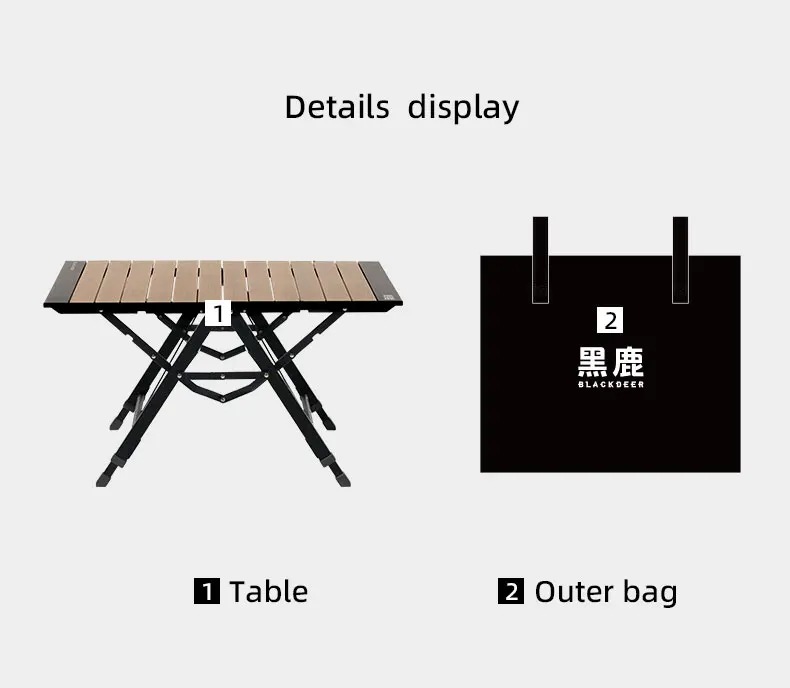 ブラックナカイ-キャンプ用折りたたみテーブルアルミニウム合金多機能ポータブルウッドテーブル調節可能な高さ屋外ピクニッククイックオープン ブラックナカイ-キャンプ用折りたたみテーブルアルミニウム合金多機能ポータブルウッドテーブル調節可能な高さ屋外ピクニッククイックオープン