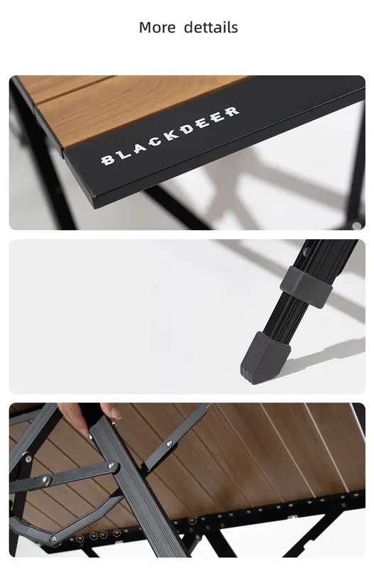 ブラックナカイ-キャンプ用折りたたみテーブルアルミニウム合金多機能ポータブルウッドテーブル調節可能な高さ屋外ピクニッククイックオープン ブラックナカイ-キャンプ用折りたたみテーブルアルミニウム合金多機能ポータブルウッドテーブル調節可能な高さ屋外ピクニッククイックオープン