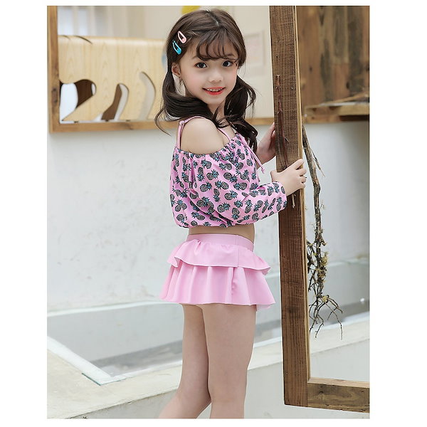 Qoo10] キッズ 水着 女の子 セパレート 長袖ト