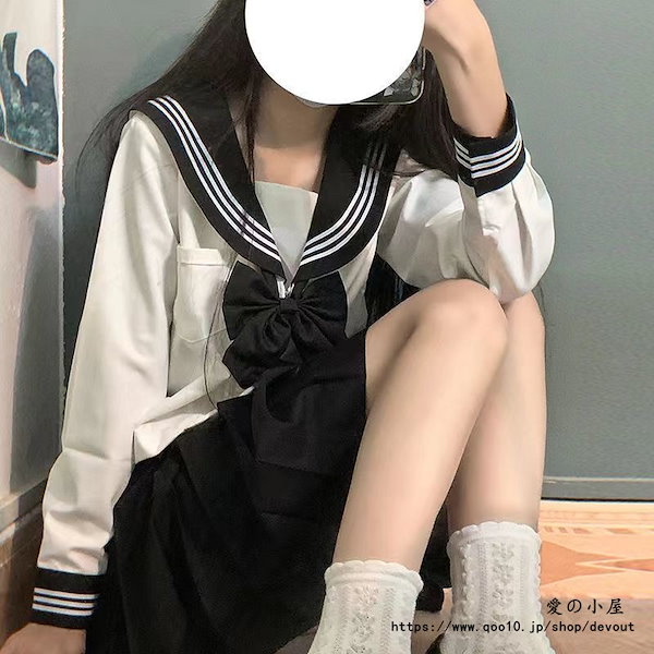 セーラー服　上下3点セット セーラー服3点セットJK制服制服半袖長袖上下セットセーラー風