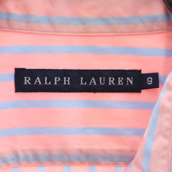 Qoo10] Ralph Lauren 日本製 ストライプ 半袖 シャツ 9 ピ