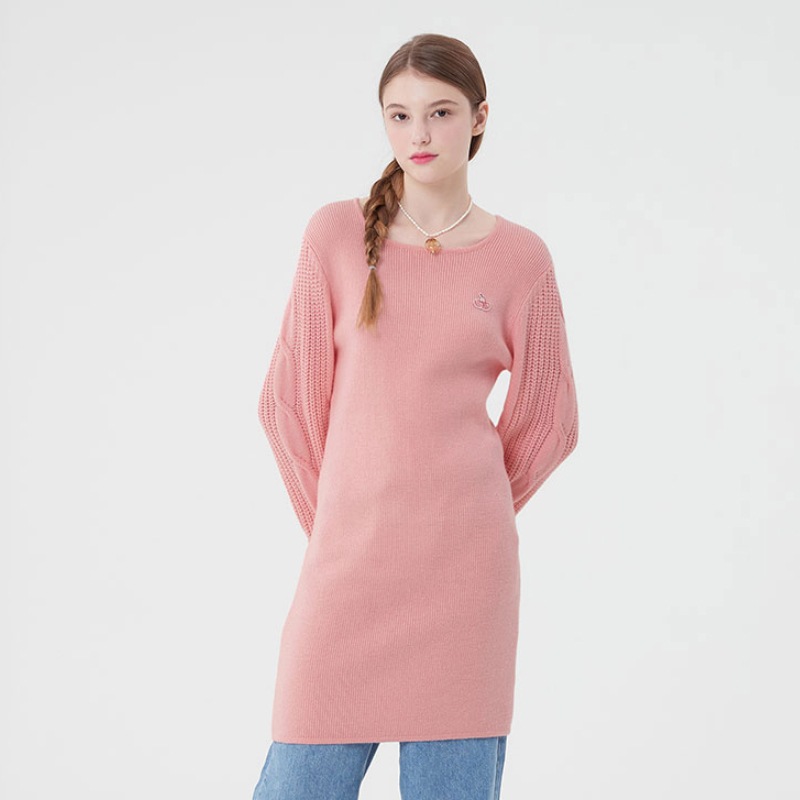 [IVE ウォニョン 着用] SMALL CHERRY KNIT DRESS 韓国 アイドル レディース セーター ワンピース 秋 冬