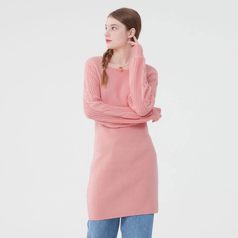 [IVE ウォニョン 着用] SMALL CHERRY KNIT DRESS 韓国 アイドル レディース セーター ワンピース 秋 冬