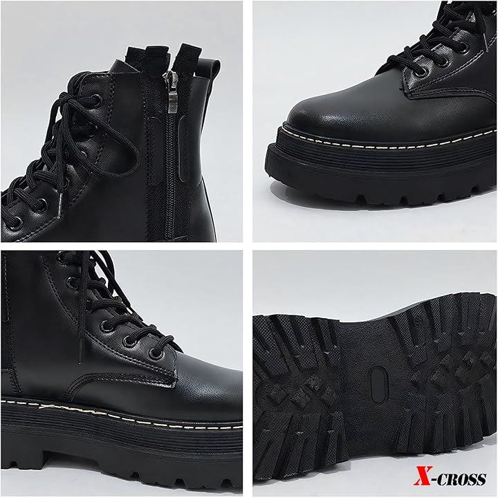 クロス サイドジップブーツ メンズ 厚底 ファッション アウトドア ハイカット ショートブーツ サイドジッパー カジュアルブーツ フェイクレザー おしゃれ(ブラック, 27.0 cm) クロス サイドジップブーツ メンズ 厚底 ファッション アウトドア ハイカット ショートブーツ サイドジッパー カジュアルブーツ フェイクレザー おしゃれ(ブラック, 27.0 cm)