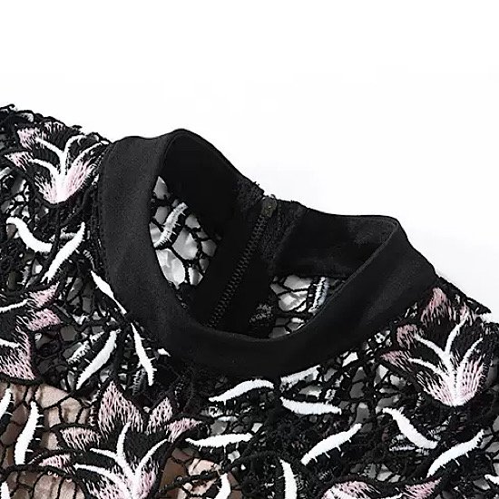 【取寄：納期2週間】結婚式ドレス バイカラー 切り替え ラウンドネック 発表会 演奏会 レディース フレアドレス 結婚式 ステージ衣装 半袖 ミモレ丈 エレガント ウエディングドレス