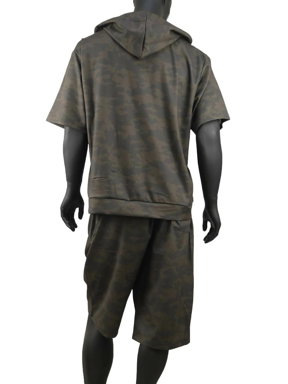 スウェット 上下 メンズ 夏 大きいサイズ セットアップパーカ 迷彩 カモフラ ハーフパンツ 半袖 C050224-02