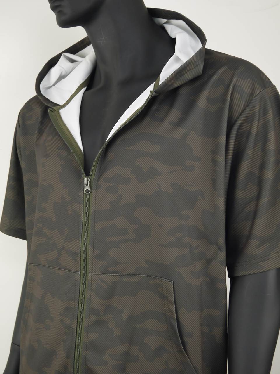 スウェット 上下 メンズ 夏 大きいサイズ セットアップパーカ 迷彩 カモフラ ハーフパンツ 半袖 C050224-02