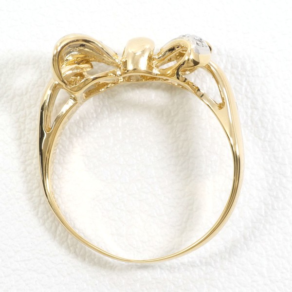 PT900 プラチナ K18YG リング 指輪 9.5号 ダイヤ 0.05 ジュエリー 中古 PT900 プラチナ K18YG リング 指輪 9.5号 ダイヤ 0.05 ジュエリー 中古