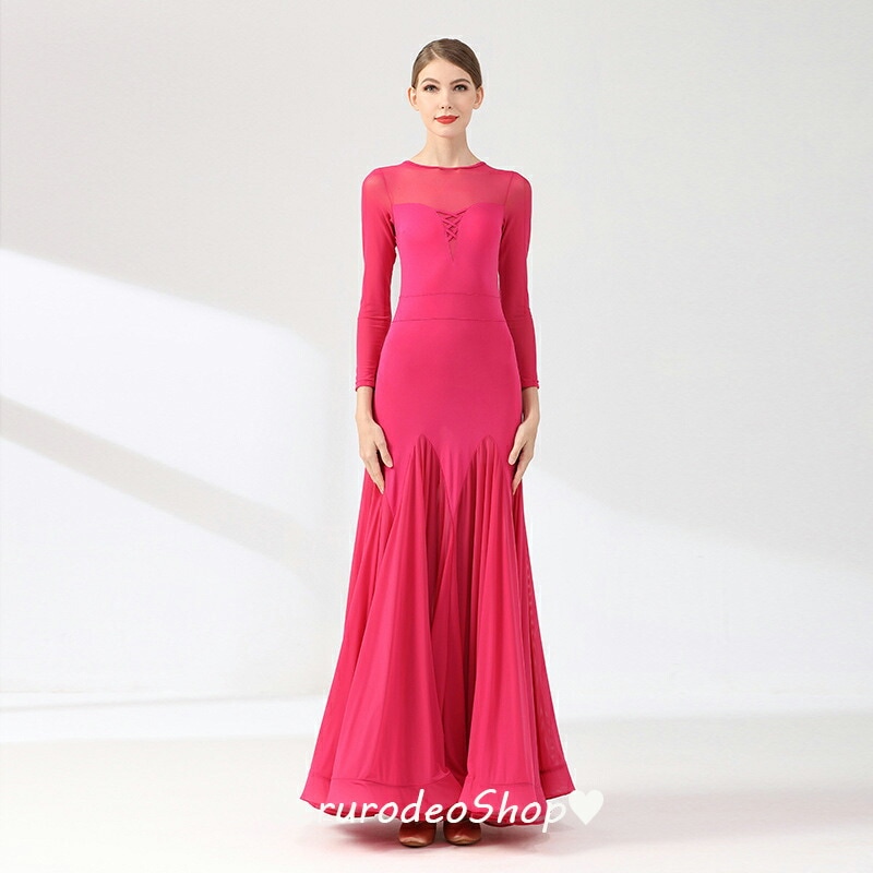 社交ダンス レッスンウェア 黒とピンク CHACOTT 】社交ダンス レッスン